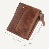 OTUSI Men Wallets 100% Genuine Cow Leather Short Card Holder Leather Men Purse High Quality Luxury Brand Male Wallet