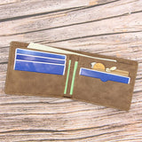 OTUSI New Short Men Wallets Slim Card Holder Male Wallet PU Leather Small Zipper Coin Pocket Man Purse Wallet