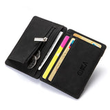 OTUSI Mini Men Card Holder Wallets Zipper Coin Pocket Slim Magic Male Wallet Quality PU Leather Credit Bank Card Case Small Men Purses