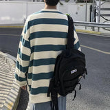 OTUSI Spring Autumn Korean Fashion Striped Hip Hop Sweatshirt Man Casual Long Sleeve Tops Pullover Ropa Hombre Streetwear Male Clothes