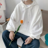 OTUSI Men Hoodies Harajuku High Quality Casual Oversized Hoodies Couples Twist Texture Fashion Long Sleeves Medium Length Sweatshirt
