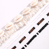 OTUSI 5pcs/set Bohemian Wood Beaded Choker Necklace for Men Vintage Soft Clay Necklace Tribal Surfer Jewelry