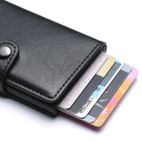 OTUSI New Rfid Men Card Wallets Carbon Fiber Card Holder Slim Mini Wallet Small Money Bag Male Purses