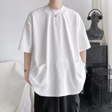 OTUSI High Quality Men Trend Pockets T Shirts Summer Mens Short Sleeve Fashions Male Solid Simple Daily Tees 2024 Harajuku T-Shirt