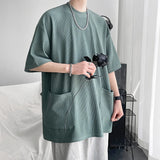 OTUSI High Quality Men Trend Pockets T Shirts Summer Mens Short Sleeve Fashions Male Solid Simple Daily Tees 2024 Harajuku T-Shirt