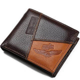 OTUSI Genuine Leather Men Wallets Coin Pocket Zipper Real Men's Leather Wallet with Coin High Quality Male Purse Eagle cartera