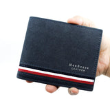 OTUSI Short Men Wallets Zipper Coin Pocket Slim Card Holders Luxury Male Purses High Quality PU Leather Men's Wallet Money Clips