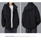 OTUSI Men's Spring Autumn 2024 New Trendy American Functional Work Outerwear Sports Waterproof Windbreaker Jacket