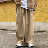 OTUSI 100% Cotton Baggy Pants Men Wide Leg Oversize Japenese Y2k Ankle-length Long Harem Trousers Casual Sport 2024 New