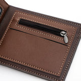 OTUSI New Short Men Wallets Card Holder Classic Male Wallet With Coin Pocket Zipper Fashion Frosted Slim Men's Purses