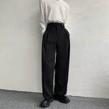OTUSI  2024 New Black Suit Pants Men Fashion Social Mens Dress Pants Korean Loose Oversized Wide Leg Pants Mens Formal Trousers M-2XL
