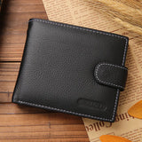 OTUSI  Leather Men Wallets Cow Leather Solid Sample Style Zipper Purse Man Card Horders Famous Brand High Quality Male Wallet
