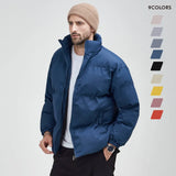 OTUSI  2024 Winter New Men Padded Cotton Jacket Coat Plus Size 8XL Outerwear Warm Quilted Parka All-match Loose Basic Puffer Jacket Men
