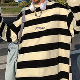 OTUSI Spring Autumn Korean Fashion Striped Hip Hop Sweatshirt Man Casual Long Sleeve Tops Pullover Ropa Hombre Streetwear Male Clothes