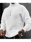 OTUSI 2024 New Fashion  Man Sweater Mens Solid High Neck Loose Casual Sweater SKUJ92141