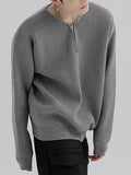 OTUSI 2024 New Fashion  Man Sweater Mens Solid Zip Front Long Sleeve Sweater SKUJ92730