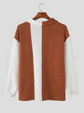OTUSI 2024 New Fashion  Man Sweater Mens Patchwork Contrast Long Sleeve Lapel Shirt SKUJ92641