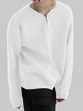 OTUSI 2024 New Fashion  Man Sweater Mens Solid Zip Front Long Sleeve Sweater SKUJ92730