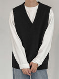OTUSI 2024 New Fashion  Man Sweater Mens V-neck Loose Knitted Sleeveless Sweater Vest SKUI62829