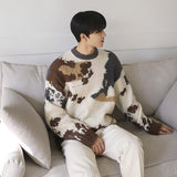 OTUSI Men outfits Casual Jacquard Sweater