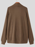 OTUSI 2024 New Fashion  Man Sweater Mens Solid Cowl Neck Waffle Knit Sweater SKUJ90543