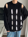 OTUSI 2024 New Fashion  Man Sweater Mens Solid Cutout Long Sleeve Sweater SKUJ89324