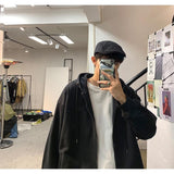 skater boy outfits Cheap School New Cardigan Sweater Men's and Women's Hong Kong Style Thin Jacket Loose Student Versatile Color Hooded Thin Jacket