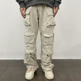 street fashion men streetwear Multi-Pocket Overalls Men and Women Youth Japanese Loose Straight Quality Cotton Army Green Casual Pants