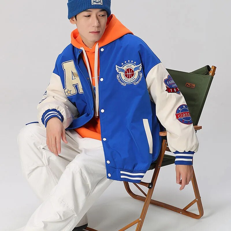 Men's Spring 2023Brand Varsity Jackets Street Style  Embroidered Fashion Vintage Tooling Jacket Couple Harajuku Baseball Clothes