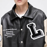 OTUSI Hip Hop Men Varsity Jacket Mens Letters Embroidery Patchwork Harajuku Varsity Jacket Air Pilot Overcoat Baseball Coats Male
