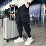 OTUSI New Streetwear Hip Hop Joggers Men Letter Ribbons Cargo Pants Pockets Track Tactical Casual Male Trousers Sweatpant
