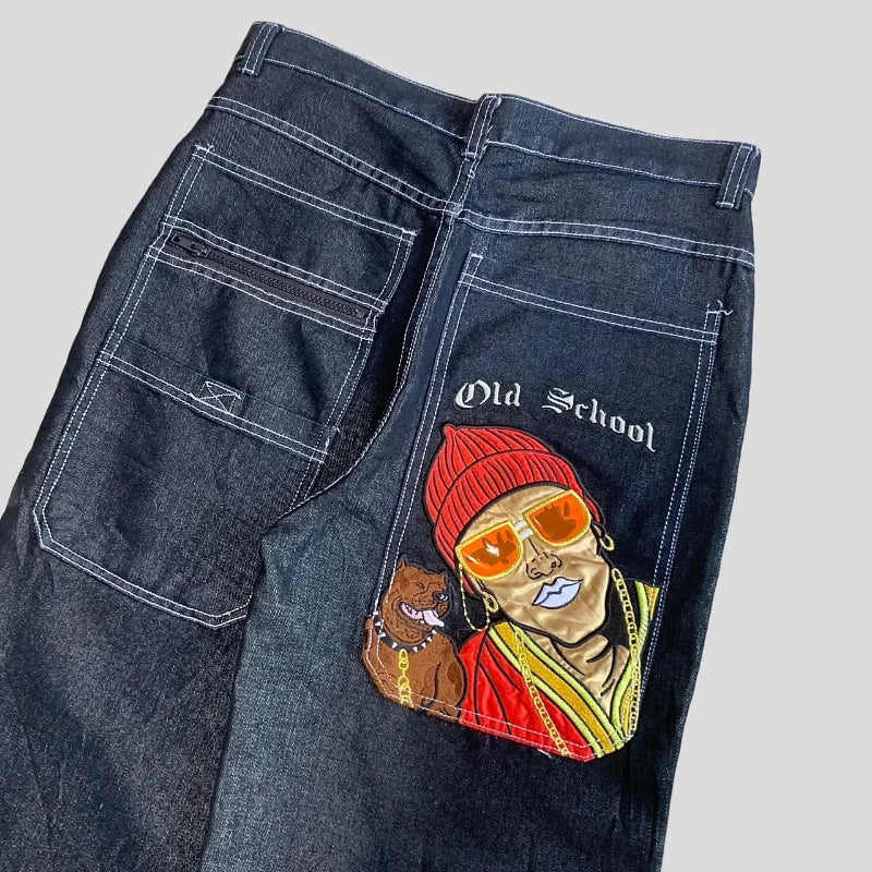 OTUSI  Y2K men clothing baggy jeans Harajuku Pattern Gothic Streetwear Men Women Rock cargo pants men Vintage Loose baggy jeans