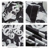 OTUSI Summer Panda Printed Shirts For Men Casual Loose Short Sleeved camisas Couples Streetwear Fashion tee shirt Luxury Social shirt