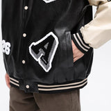 OTUSI Hip Hop Men Varsity Jacket Mens Letters Embroidery Patchwork Harajuku Varsity Jacket Air Pilot Overcoat Baseball Coats Male