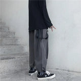 OTUSI Male Trousers Black Autumn Men's Cargo Pants Straight Aesthetic Slacks Emo With Korean Style Y2k Loose Clothing Regular Fit