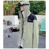 OTUSI Men Outfit Windbreaker Men Coat Spring Hip Hop Loose Raincoat Korean Version Unisex Waterproof Jacket Couple Streetwear Men Sportwear B0137