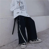 OTUSI Male Trousers Black Autumn Men's Cargo Pants Straight Aesthetic Slacks Emo With Korean Style Y2k Loose Clothing Regular Fit