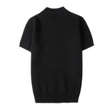 OTUSI Men Outfit 2024 Summer New Knitted Short Sleeve Men's T-shirts Slim Fit Pullover Round Neck Solid Color Tee Hemme Harajuku Male Clothes