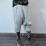 OTUSI Men Harem Pants Hip Hop Tousers Short Trendy Loose Solid Streetwear Sweatpant Fashion Summer Jogger Cargo Male