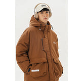 Bomve Street Style Men's Winter Oversize Tooling Outdoor Hooded Jacket Parkas Cotton-Padded Jacket Unisex Thick Warm Fashion Brand