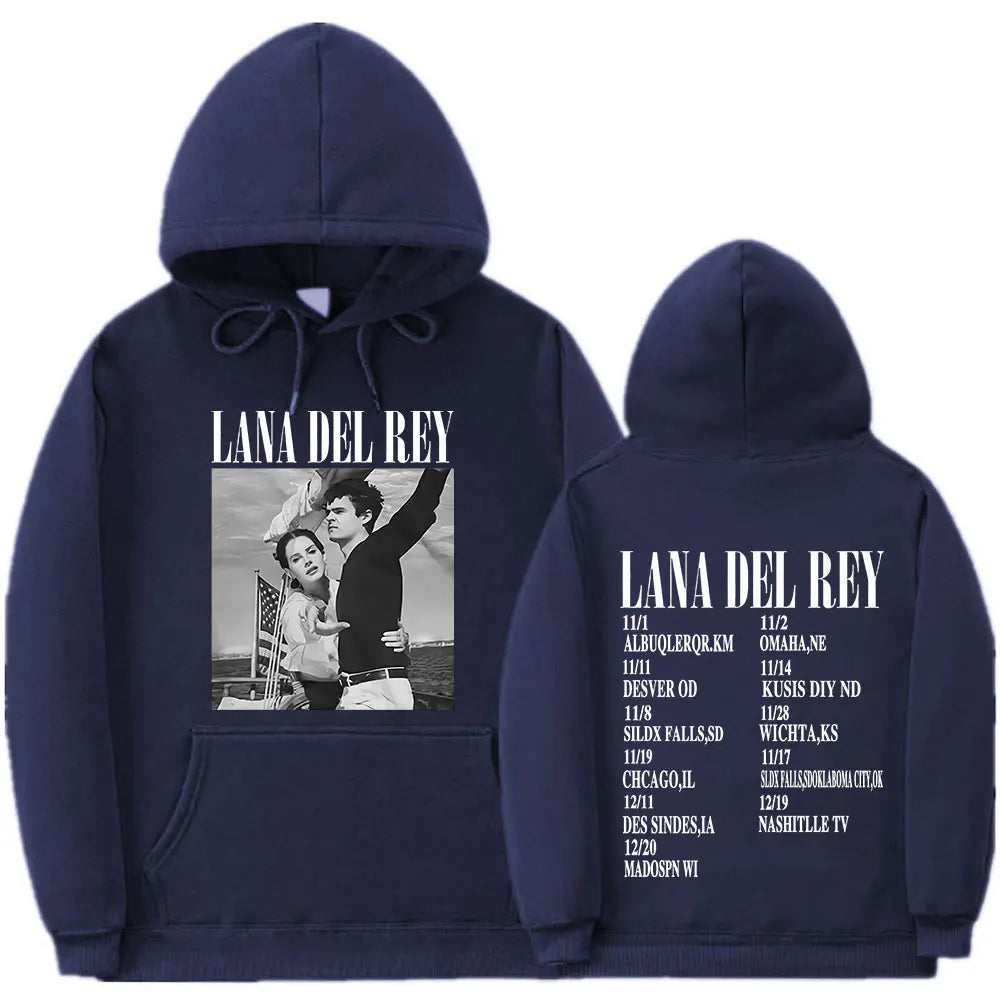 OTUSI NEW Singer Lana Del Rey Ldr Sailing Hoodie Men's Clothing Casual Oversized Hooded Sweatshirt Vintage Streetwear Harajuku