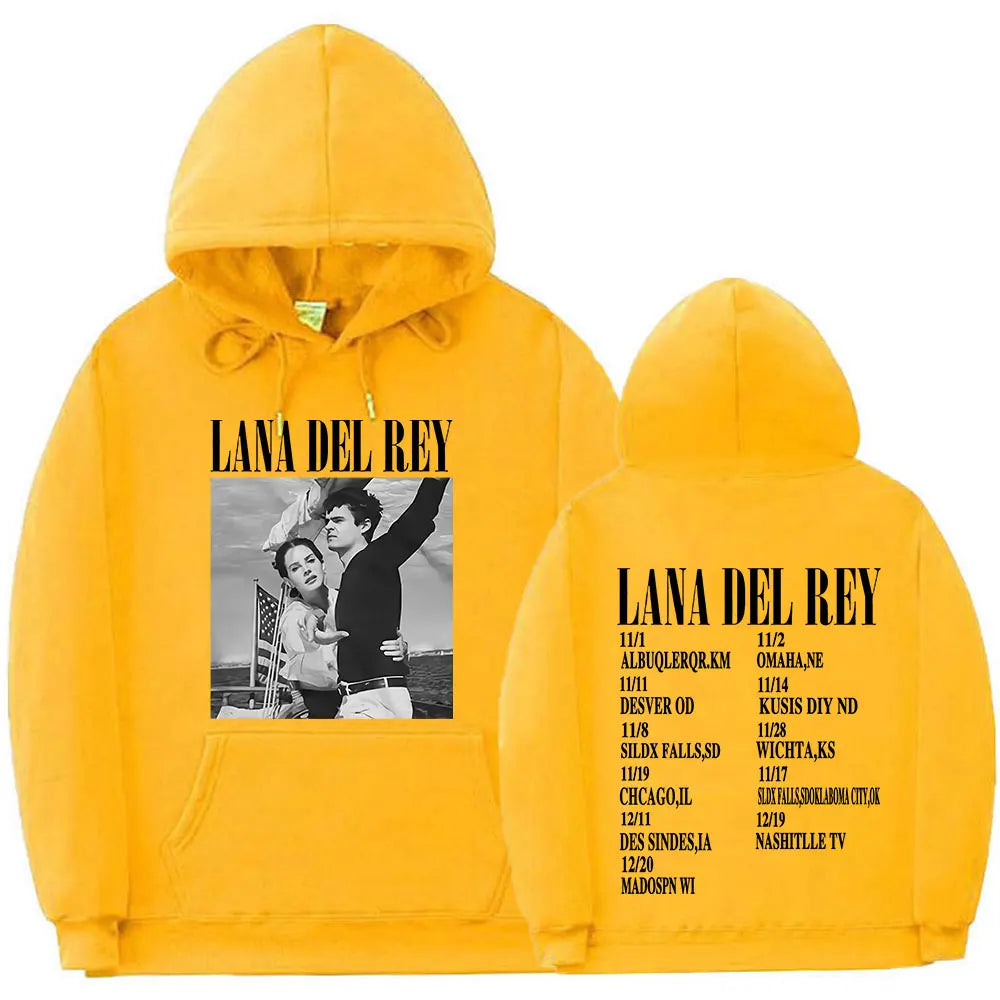 OTUSI NEW Singer Lana Del Rey Ldr Sailing Hoodie Men's Clothing Casual Oversized Hooded Sweatshirt Vintage Streetwear Harajuku