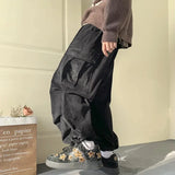 OTUSI Vintage Corduroy Pants Men Fashion Oversize Pocket Cargo Trousers Streetwear Fashion Hip Hop Loose Straight Pants Male Joggers