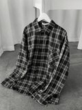 OTUSI Men Spring Outfits Men's Long Sleeve Checkered Button Shirt