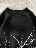 OTUSI Men Spring Outfits Men's Vintage Jacquard Long Sleeve Knit Sweater