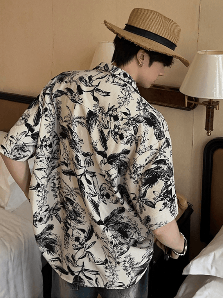 Otusi [JM HOMME] Tide Printed Short-sleeved Shirt NA747