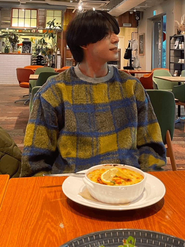 Otusi [LEMiE] Plaid loose trendy knit LE02