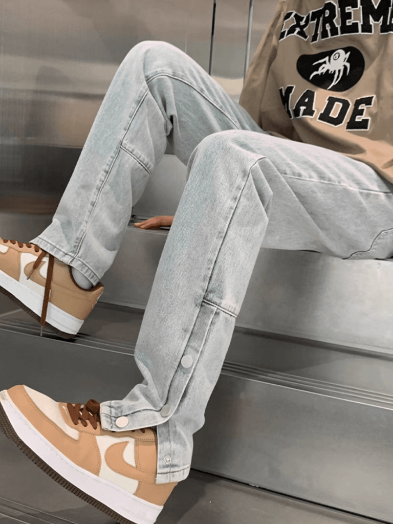 Otusi Side-breasted slit American hiphop jeans NA747