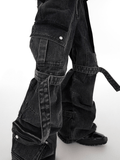 Otusi heavy wash deconstructed multi-pocket jeans na649