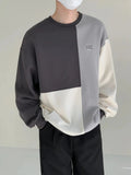 Otusi 3-Color Splicing Wide Pullover Sweatshirt